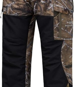 BASSDASH Splice Men’s Waterproof Breathable Hunting Pants Ripstop Camo Fishing Rain Pant
