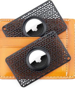 2 Pack, Airtag Holder, 0.1 inch Thickness, Airtag Wallet Case Slim Thin Card Case for Purse, Handbag, Backpack Wallet, Clutch (Black)