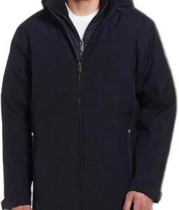 Men’s Ultra Tech Removable Fleece Lined Hood Jacket (Black,X-Large)